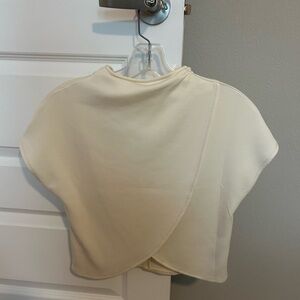 Eris High Neck Scuba Jersey Top - Ivory